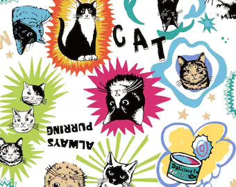 Pop Art Cats Scatter cotton (white)
