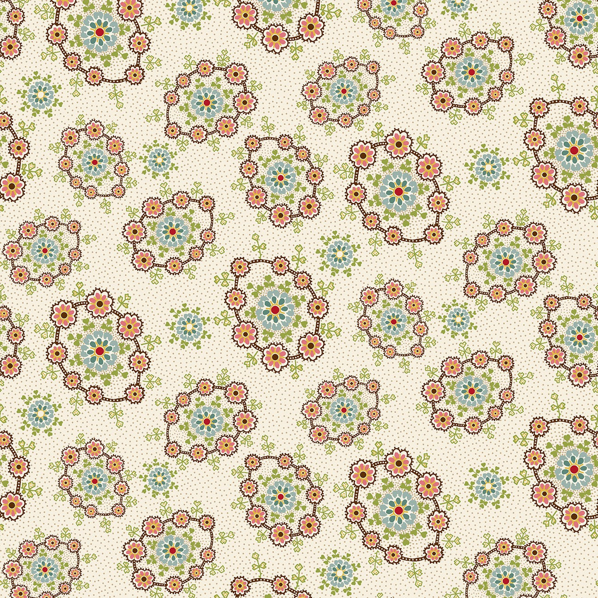 Cream Floral Wreaths 4.8 Inch 118in wideback