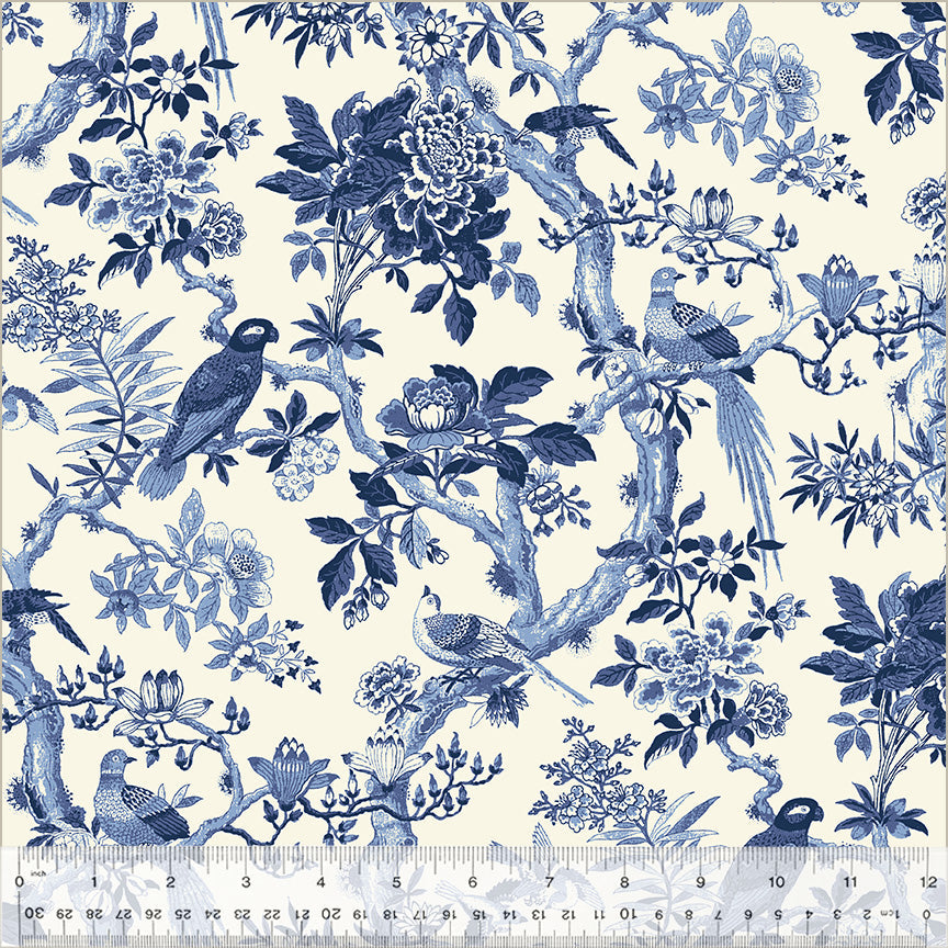 108" Quilt Back, Blue Byrd, Porcelain, Cotton