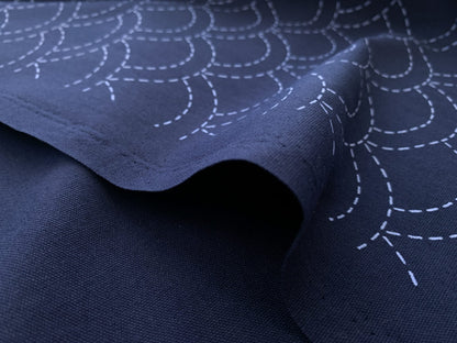 Washout Sashiko Seigaiha (Navy)