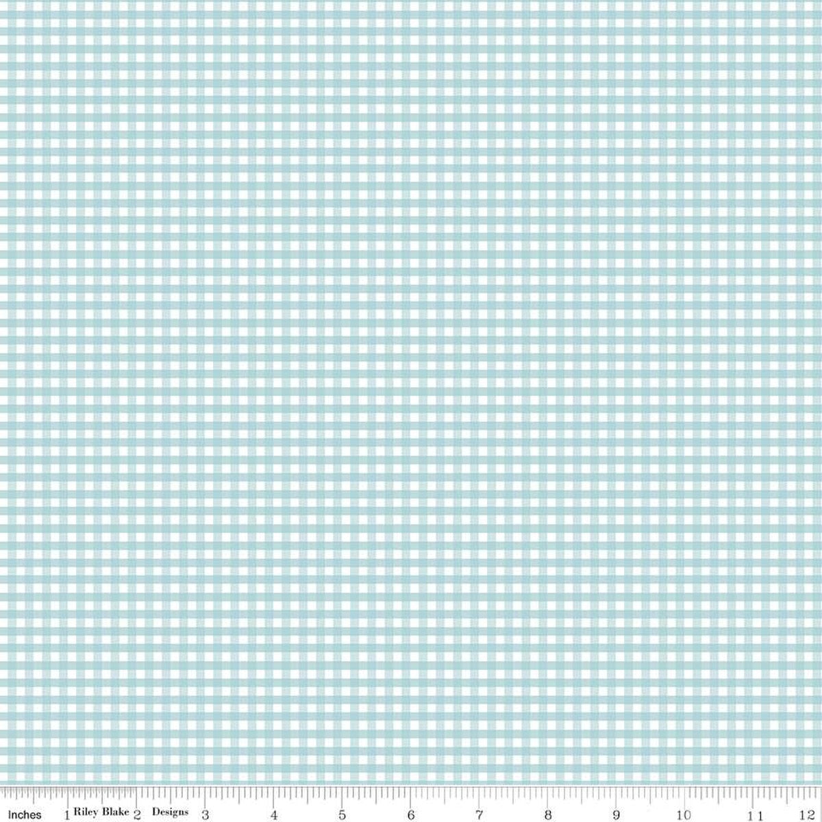 1/8" Small Gingham Aqua