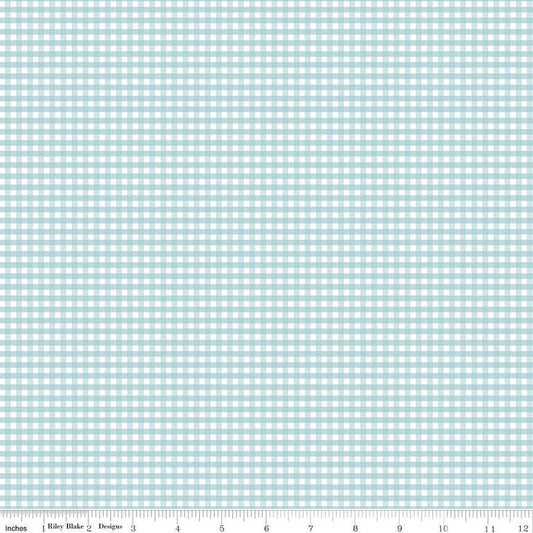 1/8" Small Gingham Aqua