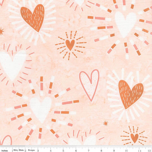 Boho Batiks Hearts Creamsicle