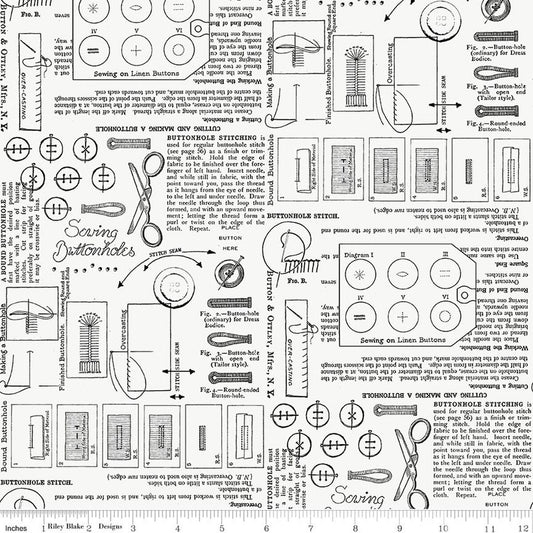 Sew America Sewing Notes Off White