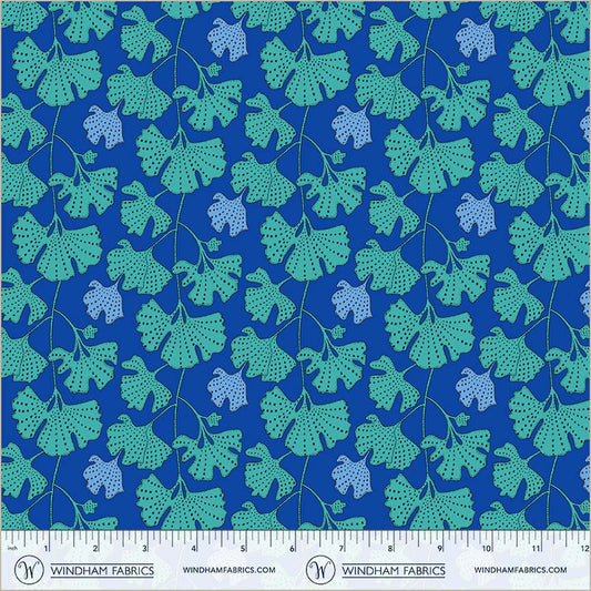 Sunshine, Ginkgo, Cerulean, High Density Cotton