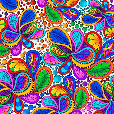 CARNIVALE-PACKED PAISLEYS-WHITE