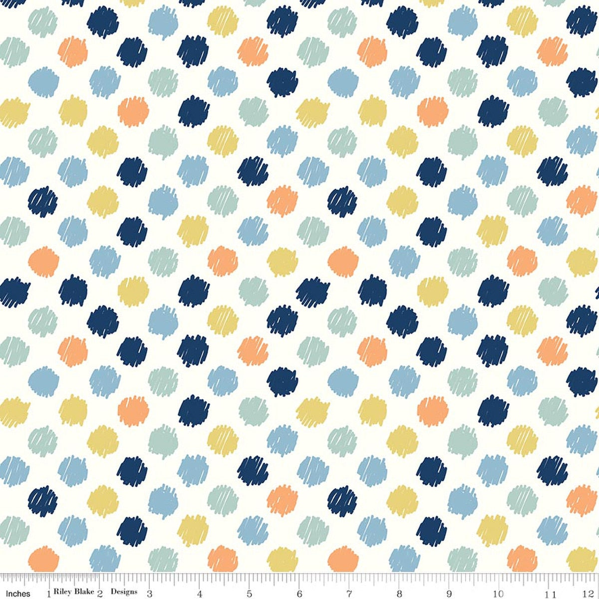 Love You to the Moon Dots Multi - Flannel