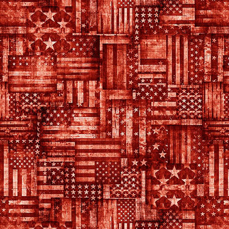 AMERICAN COUNTRY-FLAG PATCHWORK-RED