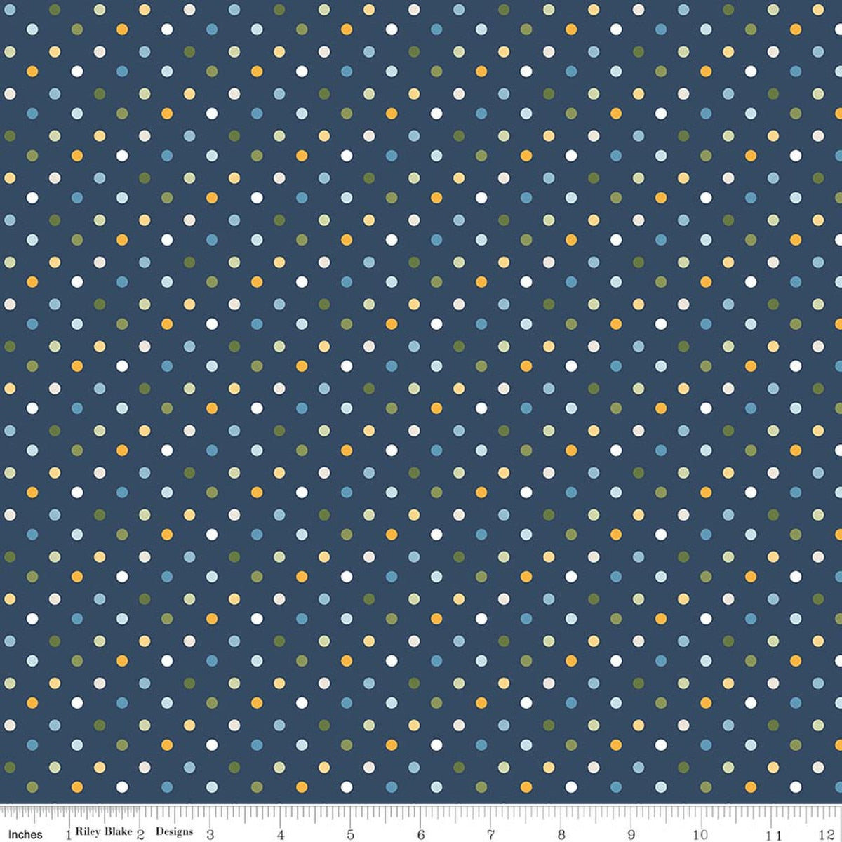Sunshine & Dandelions Dots Navy