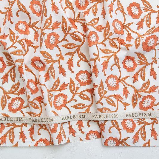 Indian Block Prints Cottage: Trumpet Vines in Sienna
