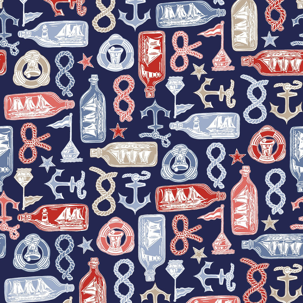 Blue/Multi Nautical - Canvas