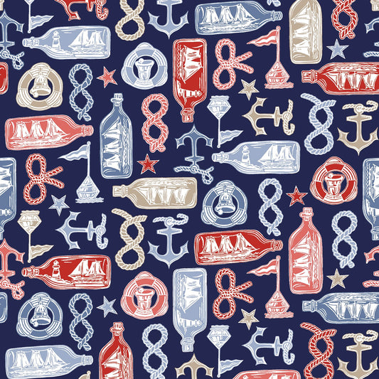 Blue/Multi Nautical - Canvas