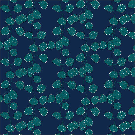 Sunshine, Peony Park, Indigo, High Density Cotton
