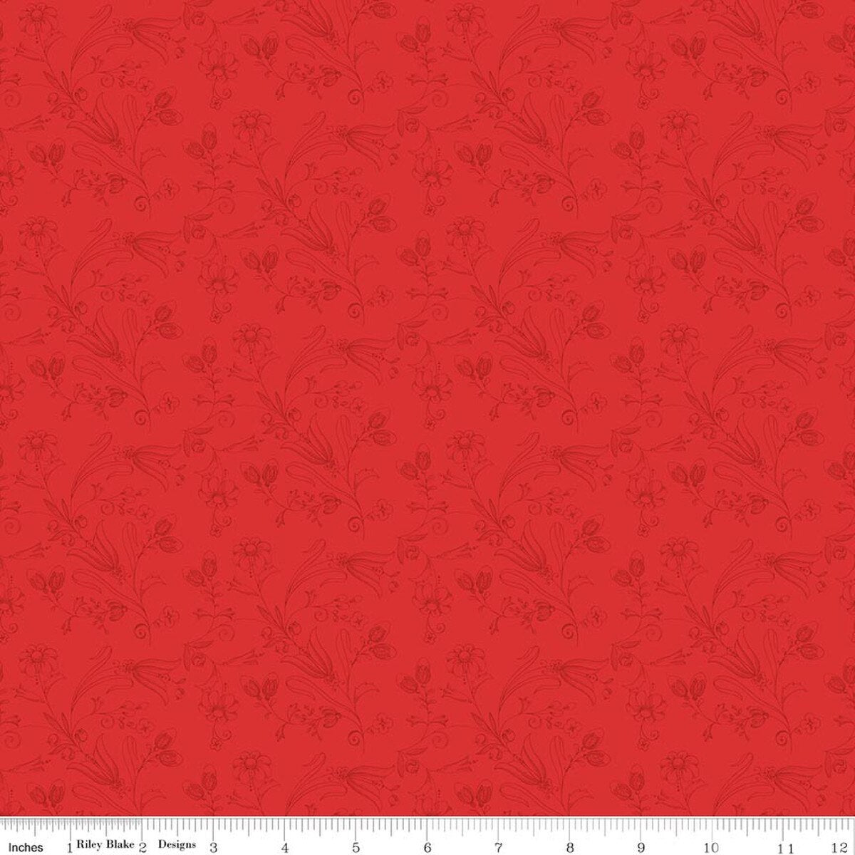 Sew America Flower Vines Red