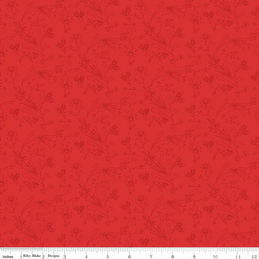Sew America Flower Vines Red