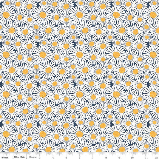 Sunshine & Dandelions Daisies Navy