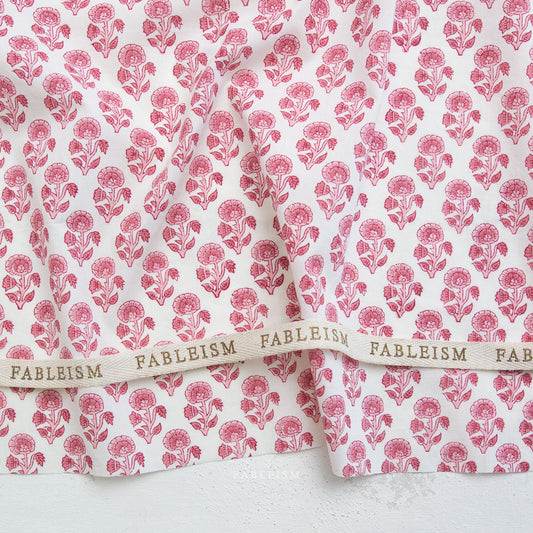 Indian Block Prints Cottage: Stamp Floral in Pink