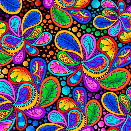 CARNIVALE-PACKED PAISLEYS-BLACK