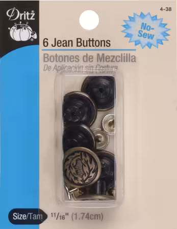 Buttons Jean Antique Brass - 11/16in