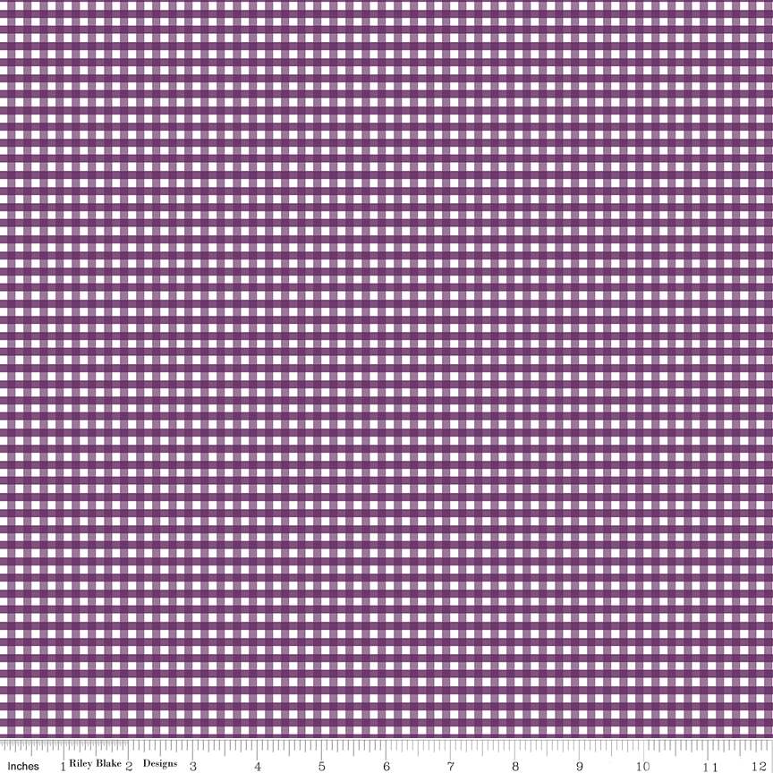 1/8” Small Gingham Eggplant