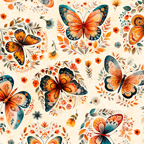 HARVEST HOLLOW-BUTTERFLIES-CREAM