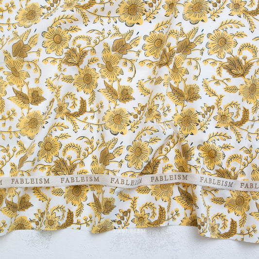 Indian Block Prints Cottage: Country Floral in Yellow