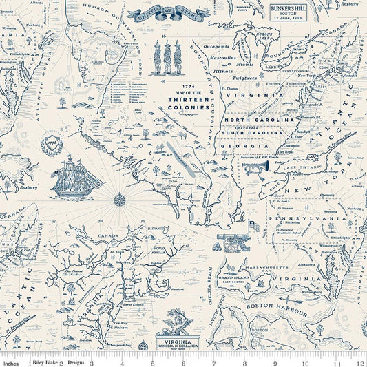 Independence Colonial Map Cream