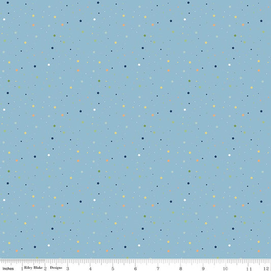 Love You to the Moon Stars Blue - Flannel