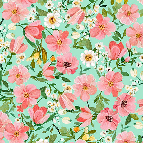 FLORA & THE FOX-FLORAL-LT TURQUOISE