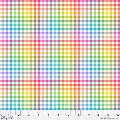 Rainbow Gingham - White