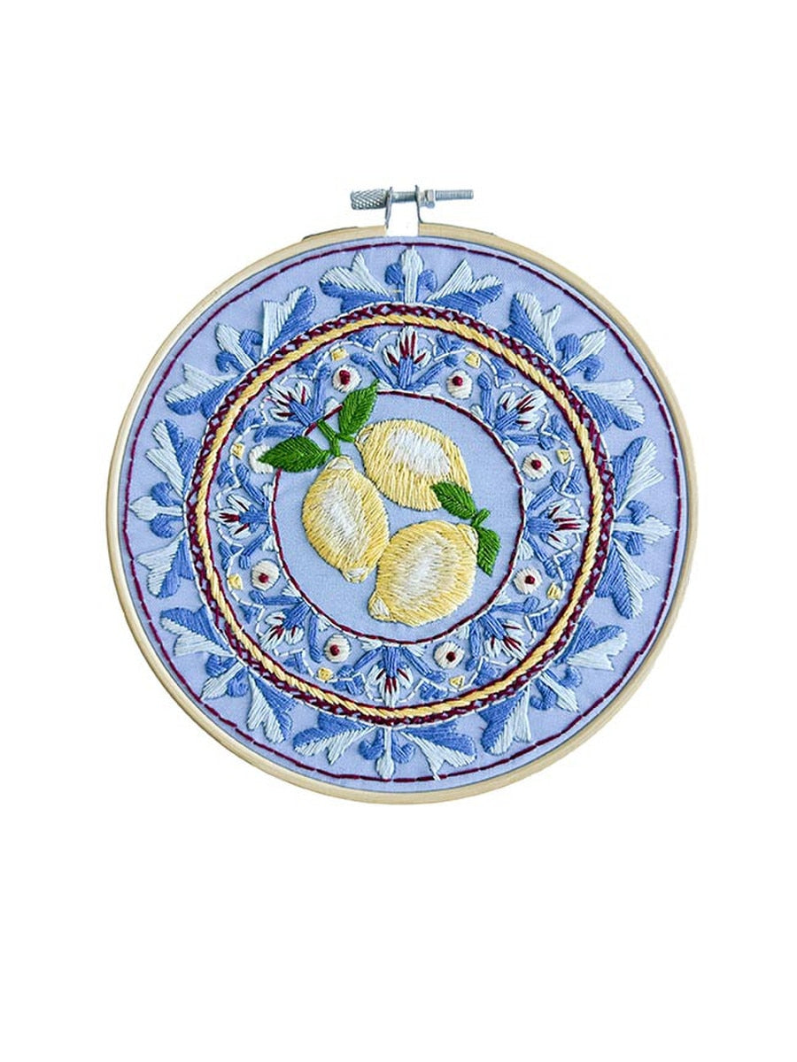 MakeBox & Co. Amalfi Lemons Plate Embroidery Kit