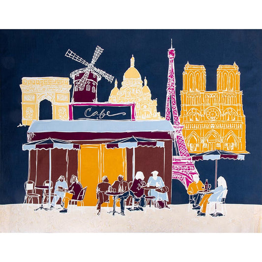 Batiks Around the World - Paris Moody Blues 36“ x WOF Panel