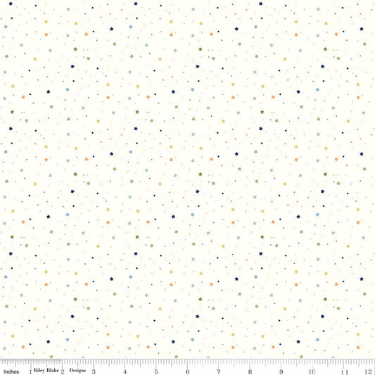 Love You to the Moon Stars Multi - Flannel