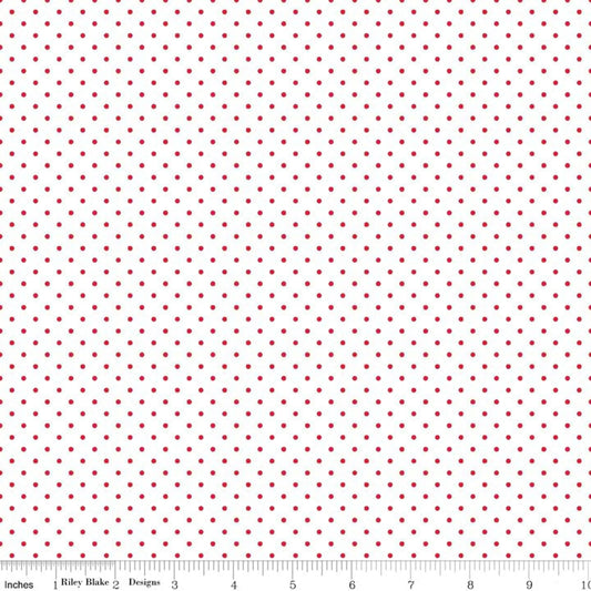 Red on White Swiss Dots