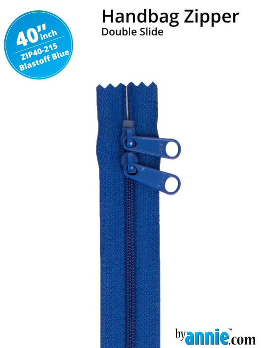 [ZIP40-215] 40" Handbag Zippers - Double Slide (Blastoff Blue)