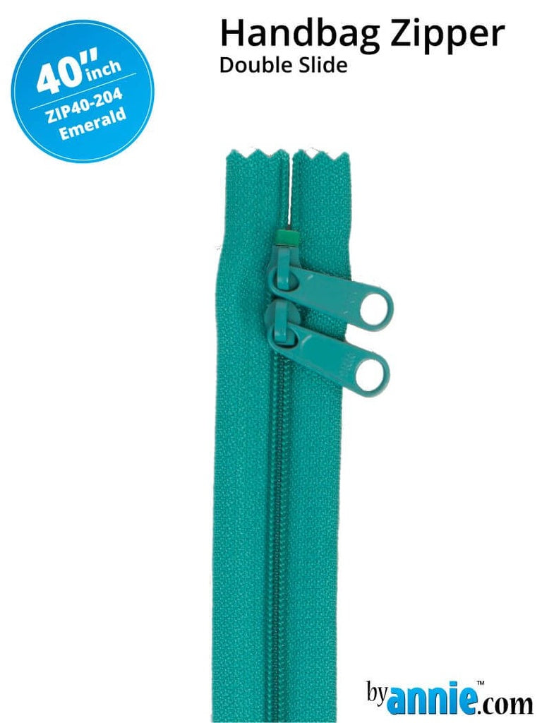 [ZIP40-204] 40" Handbag Zippers - Double Slide (Emerald Green)