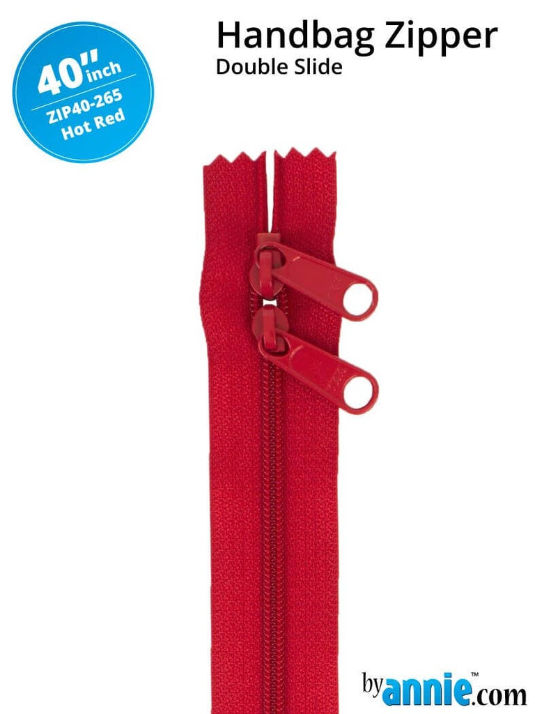 [ZIP40-265] 40" Handbag Zippers - Double Slide (Hot Red)