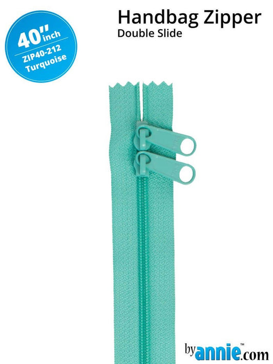 [ZIP40-212] 40" Handbag Zippers - Double Slide (Turquoise)